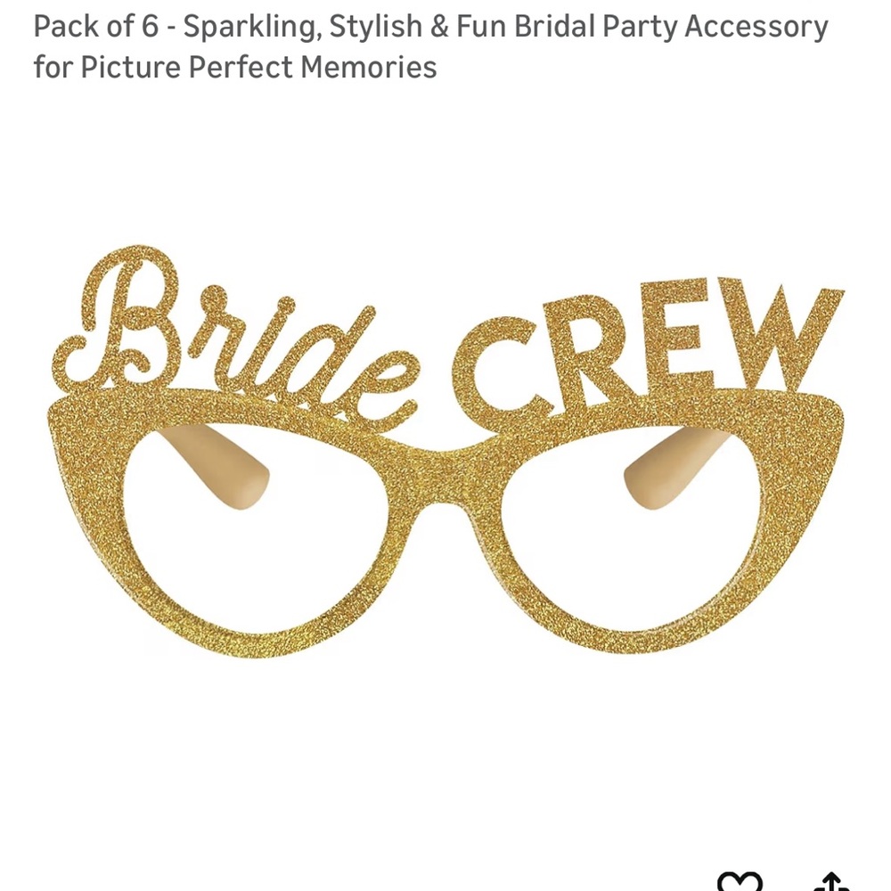 Gold Glitter Bride Crew Party Glasses